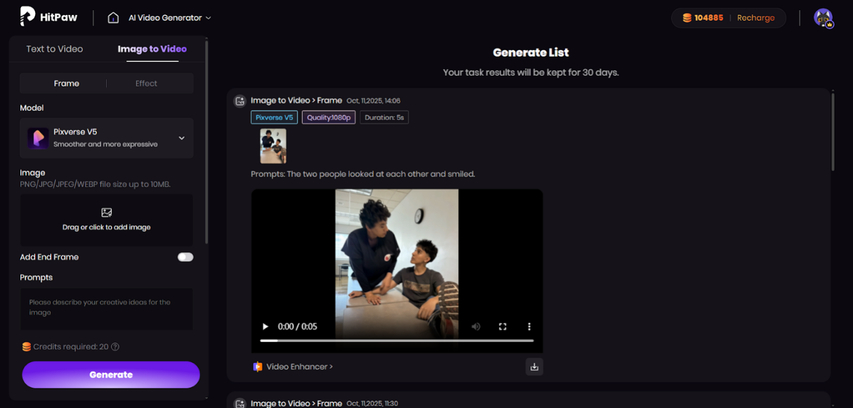 preview and download ai video