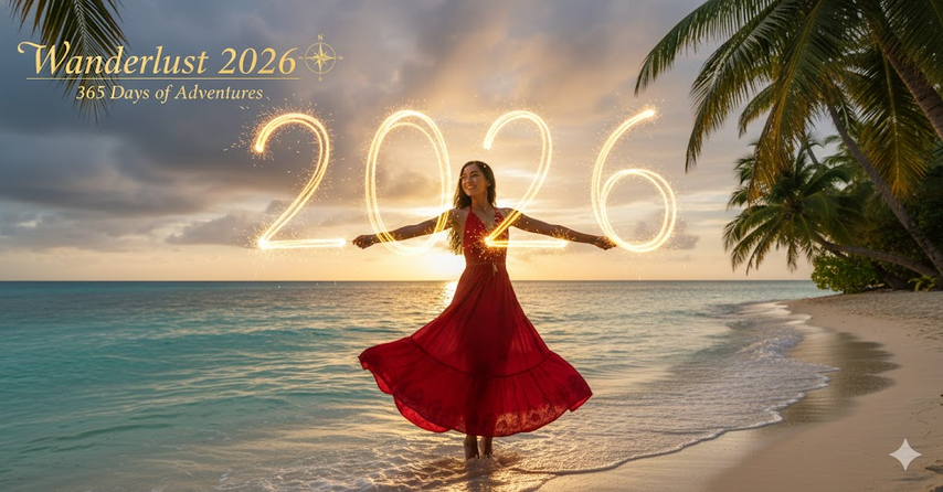 소녀 해변 새해 프롬프트