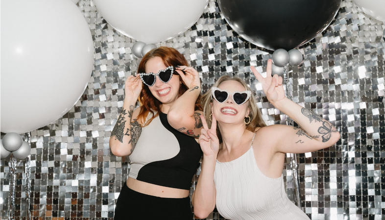 glam glitter womens day photo booth
