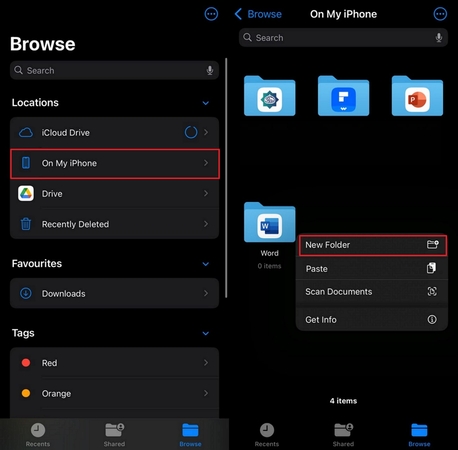 save the copied images to iphone folder