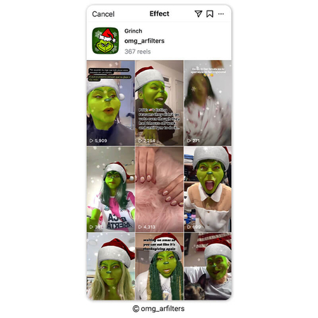 grinch instagram filter