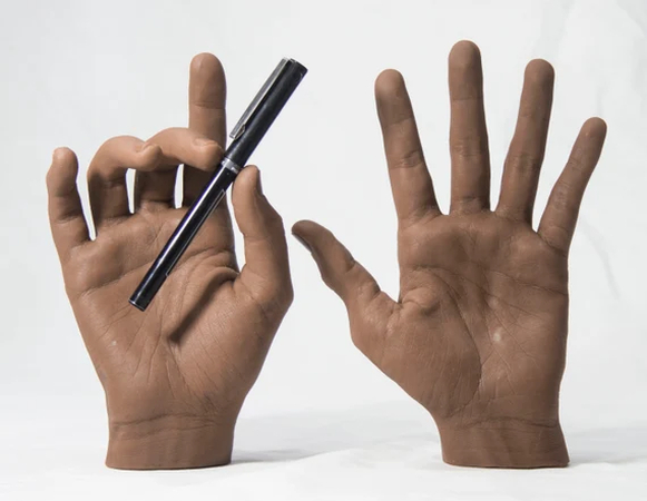 hands holding a prop