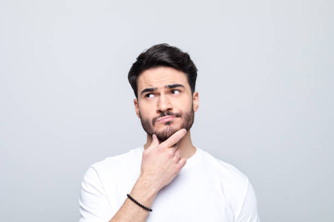 hands touching the chin