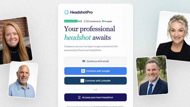 ai headshot generator to sign up with headshot pro