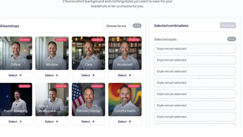 ai headshot generator to choose styles
