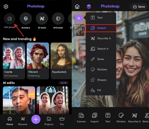 add person to image with photoleap