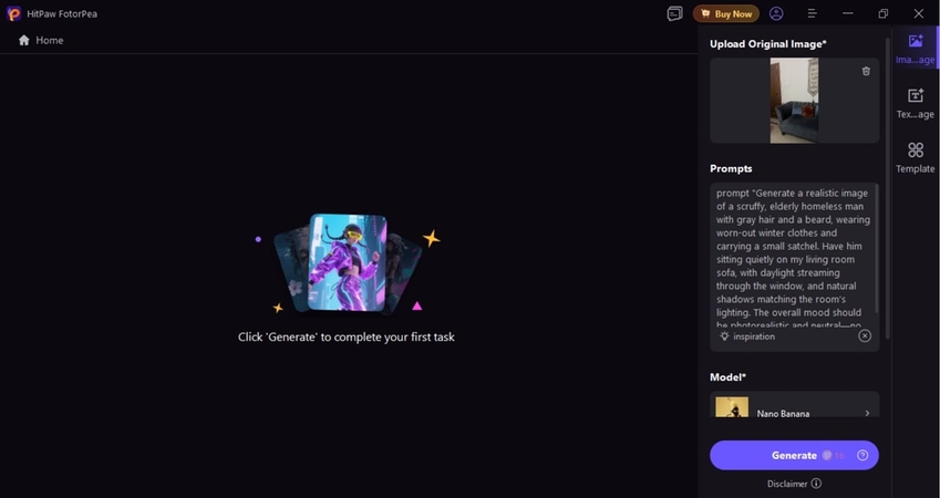 adicione a imagem e o prompt desejado
