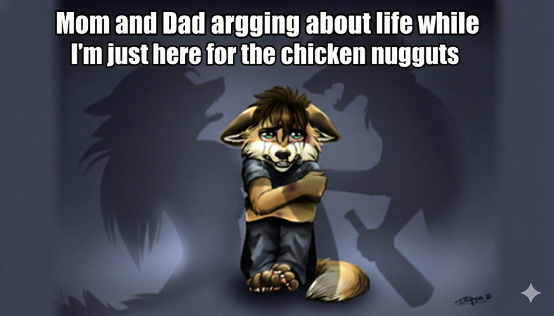 furry fighting online food meme