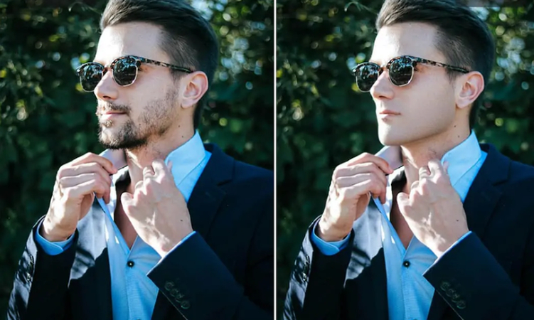 light stubble look using no beard filter