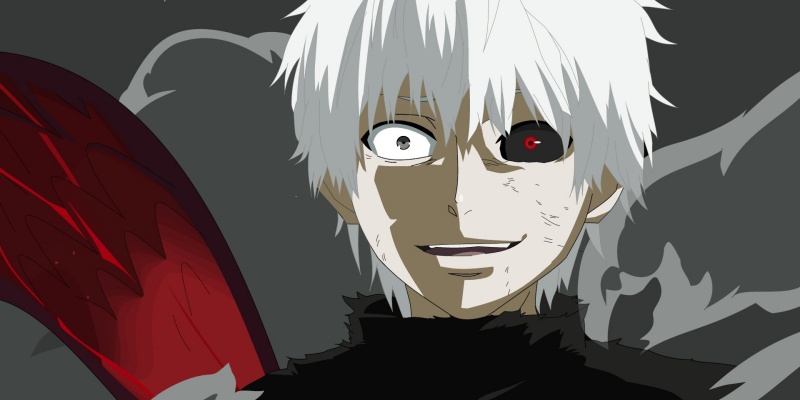 ken kaneki chico anime con pelo blanco