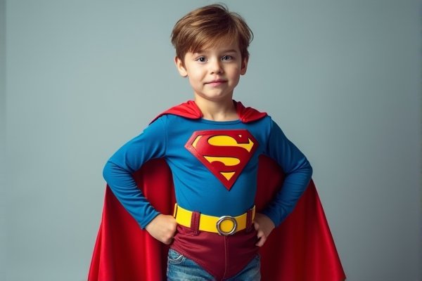 kid superheroes running in city