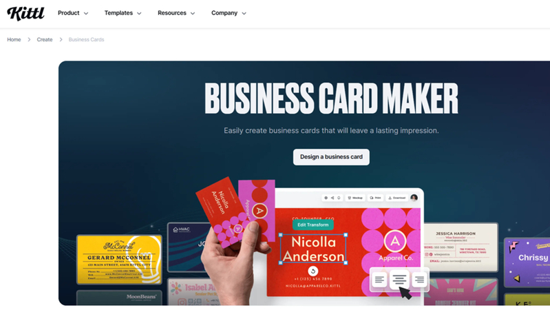 kittl ai business card generator