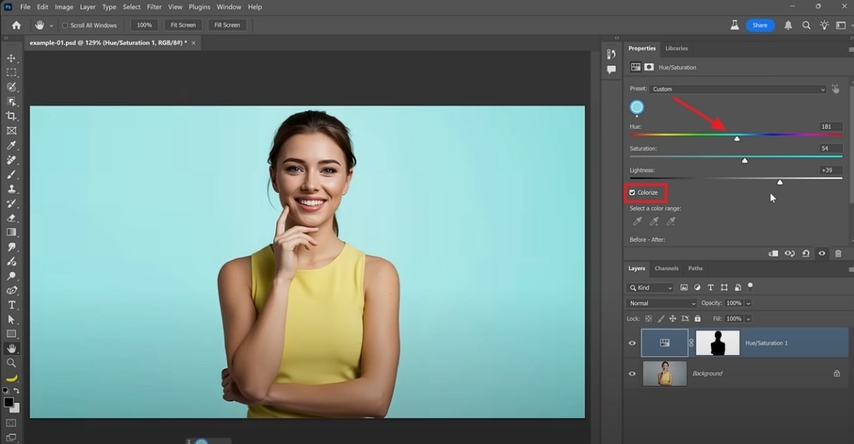 toggle the colorize option