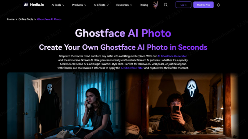 media io ghostface ai generator