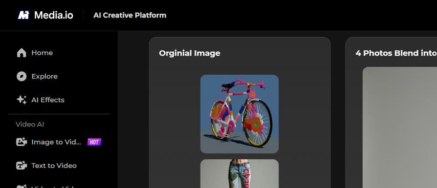 دمج ومزج صورتين باستخدام media io