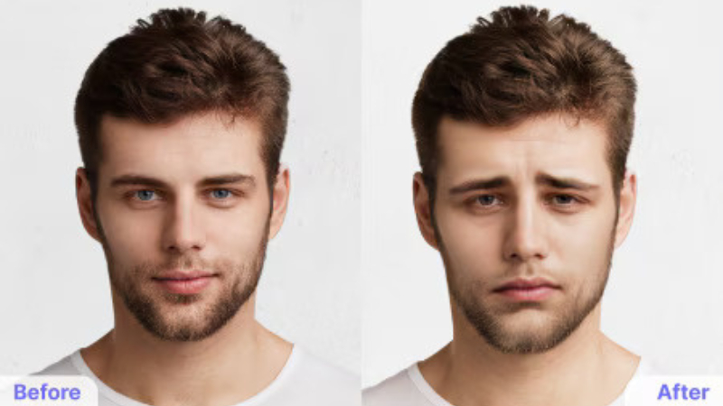 sad face filter online tool