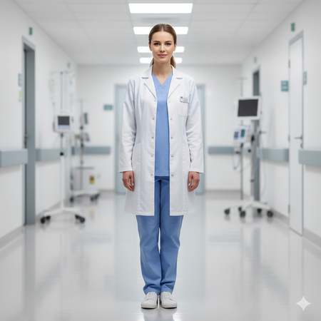 medical professional full body portrait