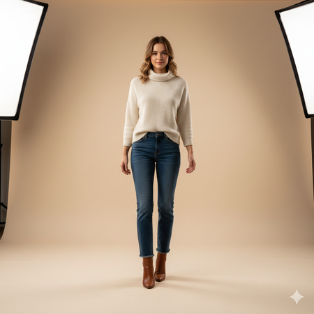 minimalist studio full body portrait