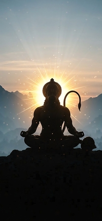 minimalistic hanuman silhouette colorful gradient wallpapers
