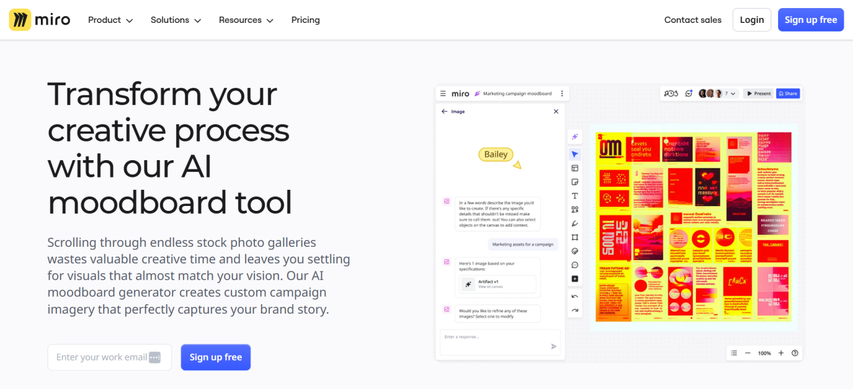 miro workspace displaying collaborative ai moodboard board