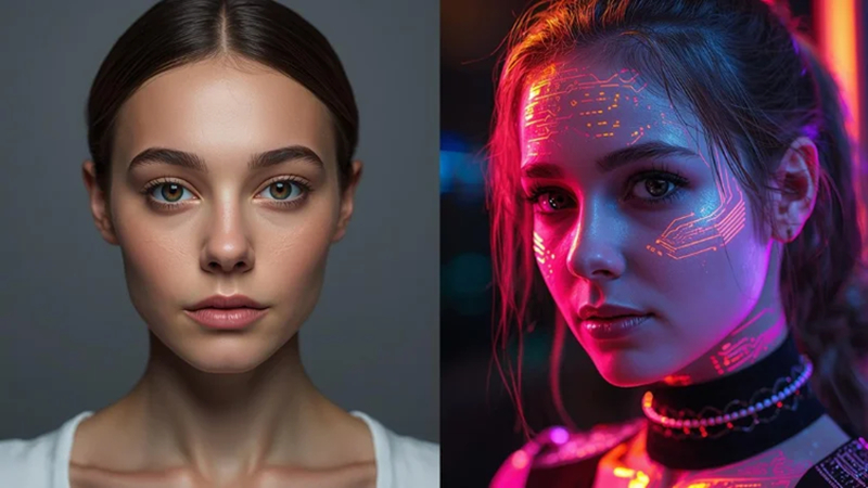 modern trendy ai style transfer portrait