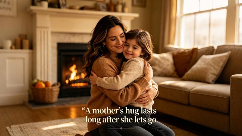 mother and child hugging