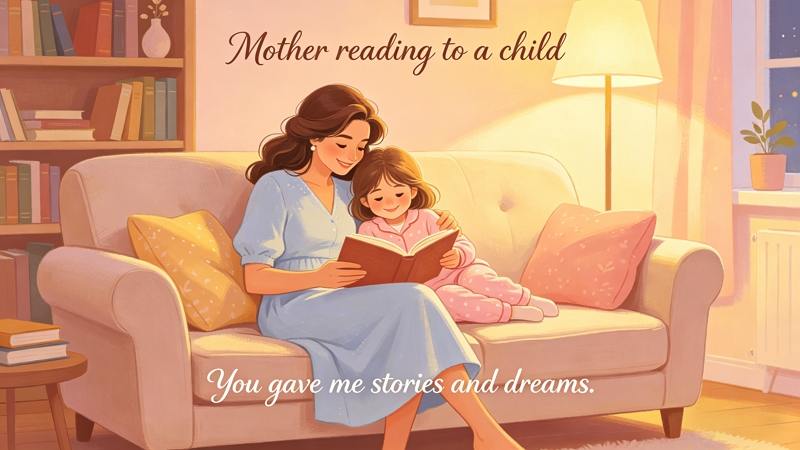 mother reading to a child