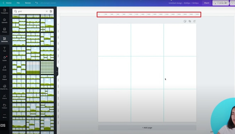 adjust the rulers in 9 parts