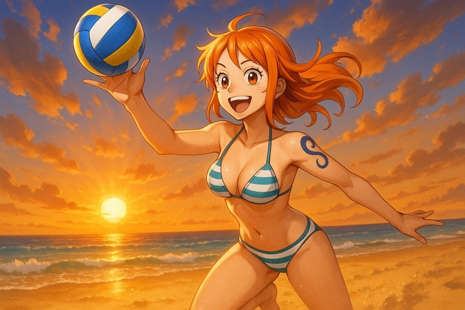nami one piece bikini prompt