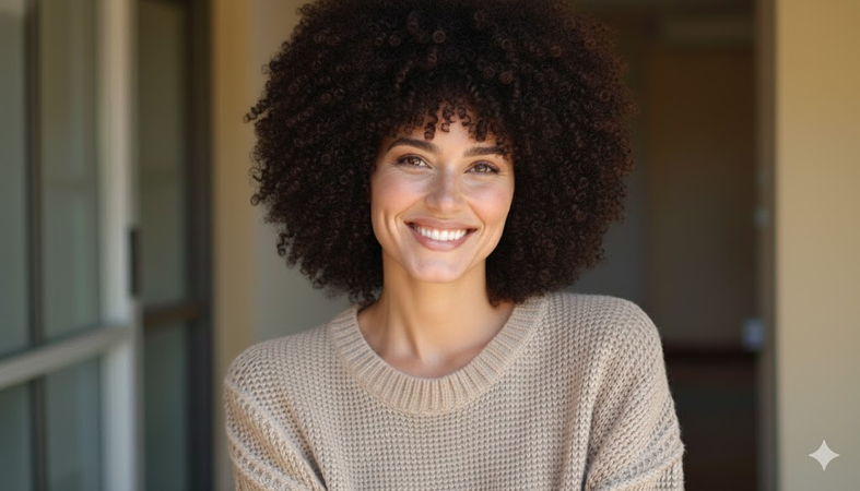 natural afro female style