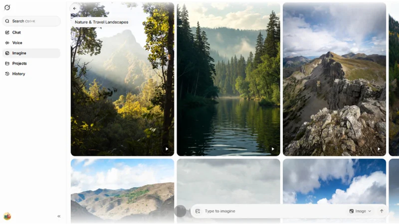 grok imagine prompts nature travel landscape