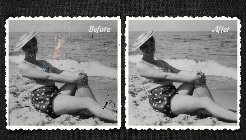 enhance old images by inpainting tools