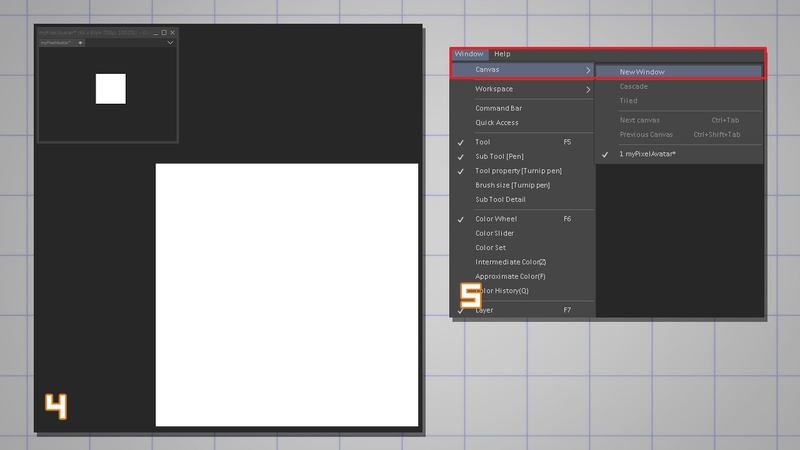새 캔버스 만들기 창 열기