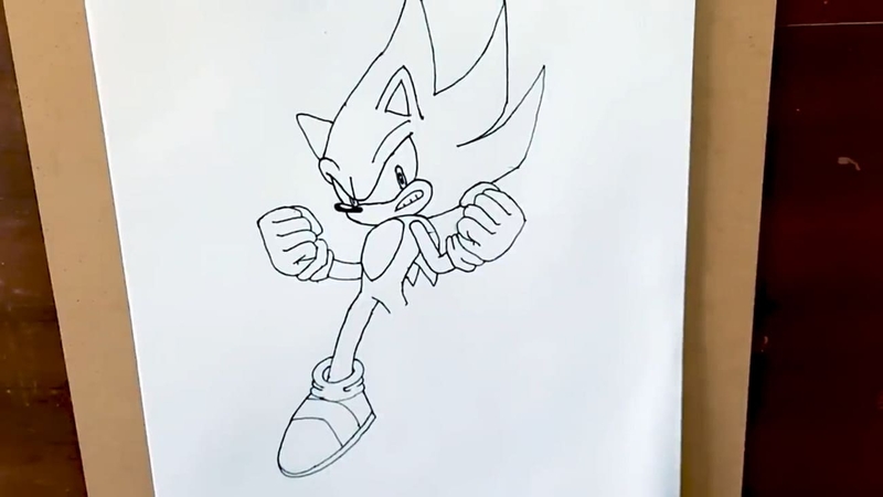 소닉 왼다리 그리기