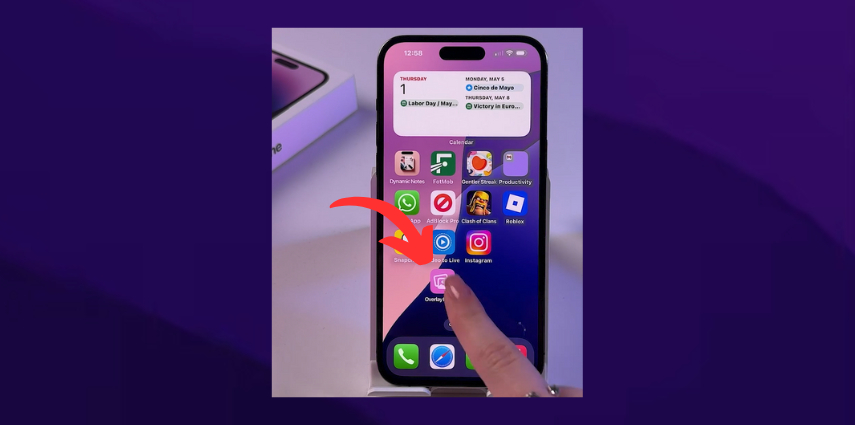 overlay method to add a photo to a photo on iphone