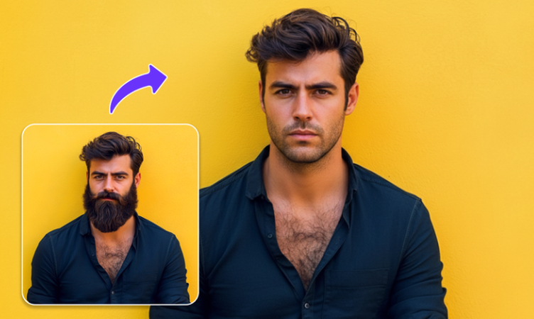 selective beard removal on male face