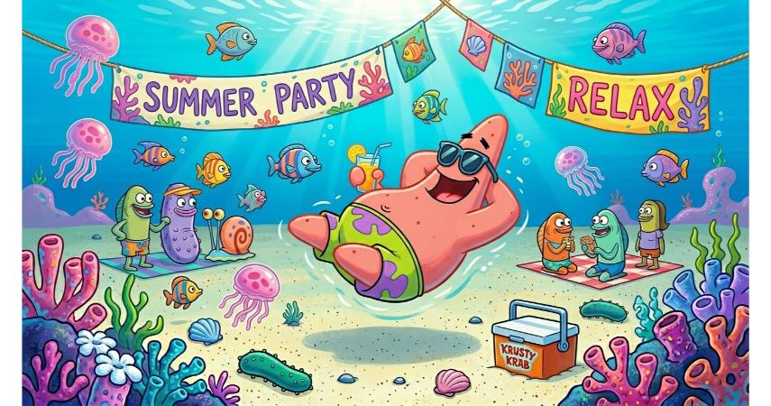Patrick Star Pool Party wallpaper