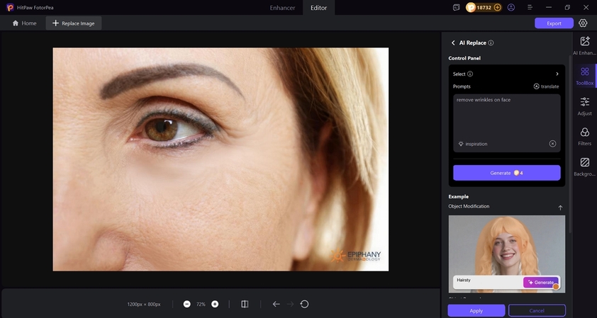 provide prompt and generate results fotorepea