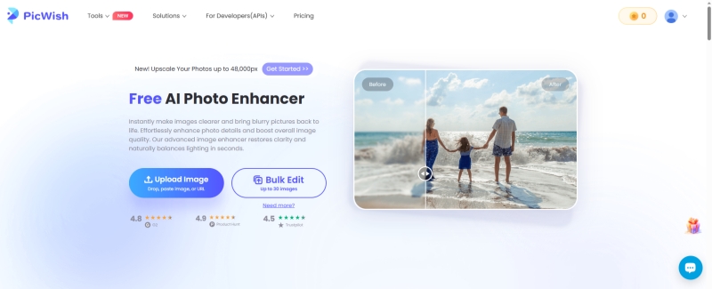 picwish photo enhancer