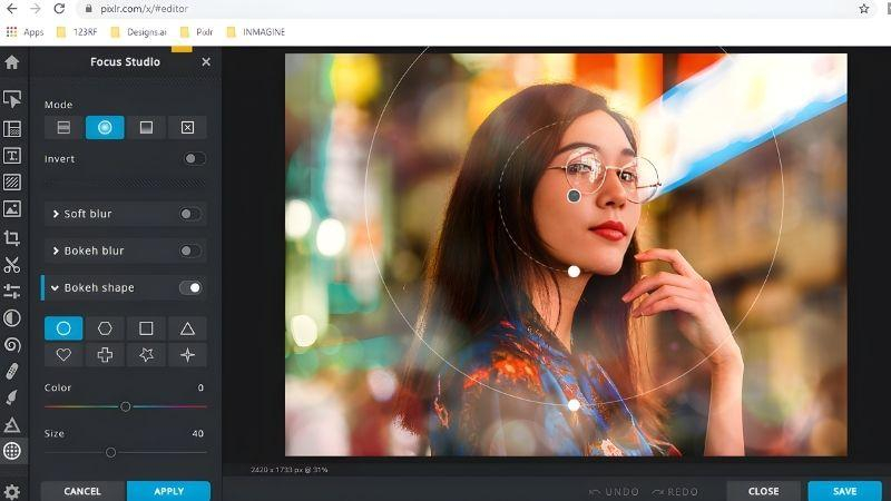 pixlr ai photo editor blur enhancement