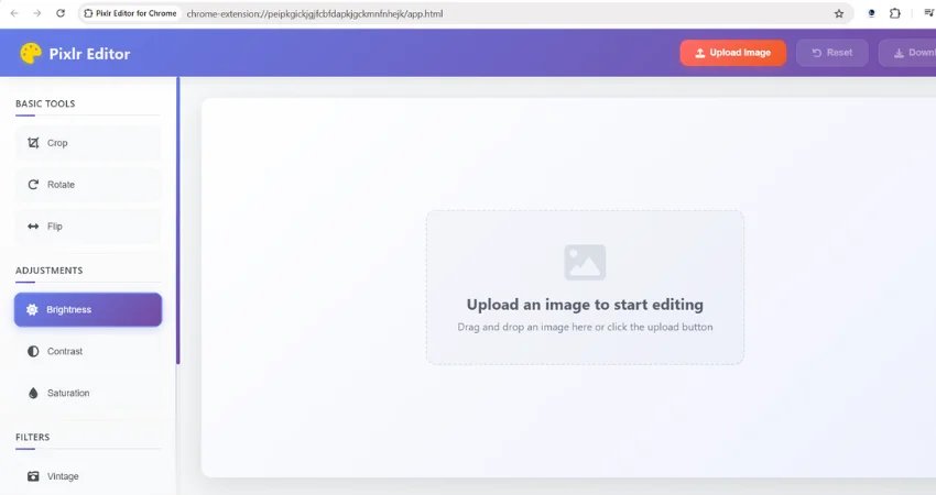 pixlr image brightness extension