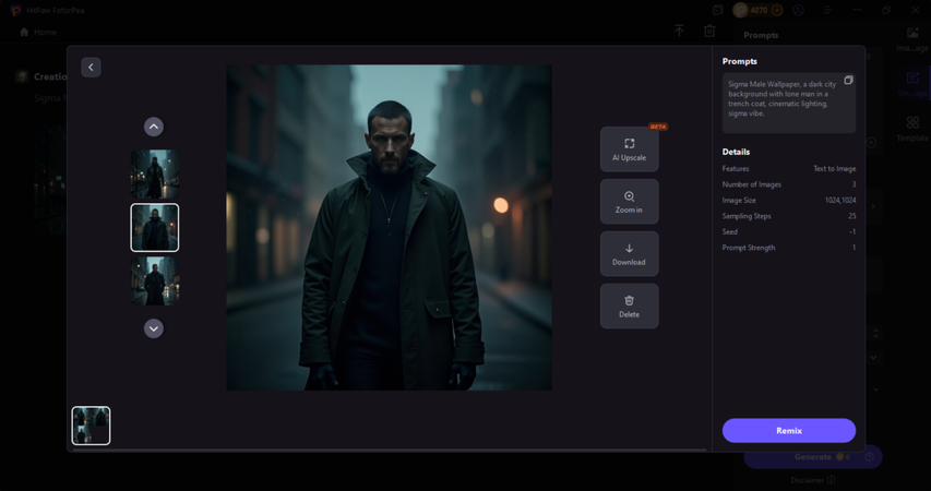 preview and download the AI photo