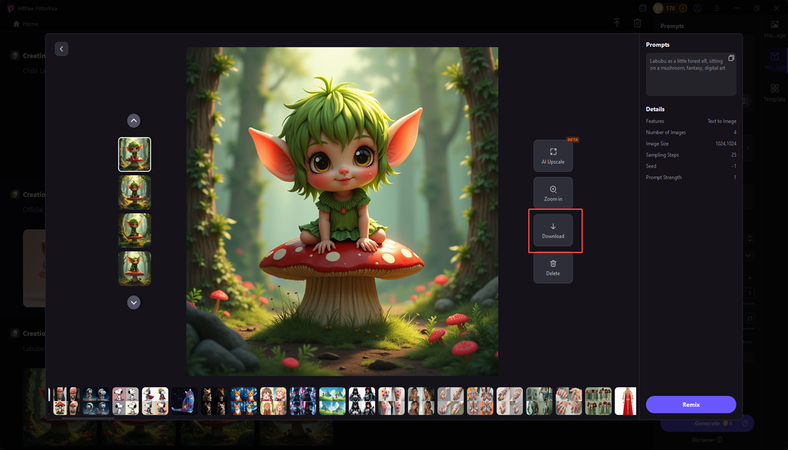 previewing the generated images