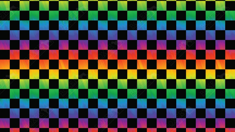 rainbow checkered background with clean grid pattern