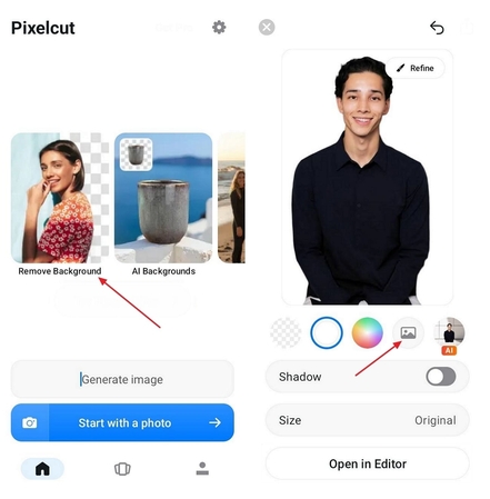 use pixelcut add person in image