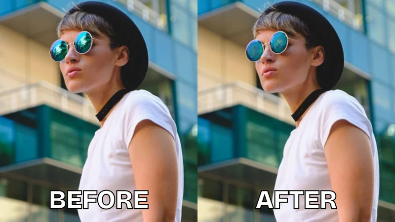 how to remove shine on face in photo