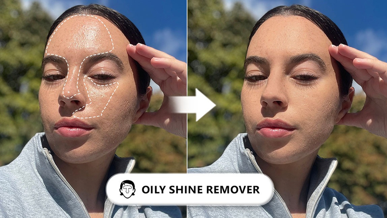 how to remove shine on face in photo