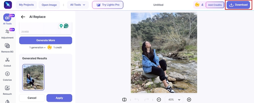 download your image to the device