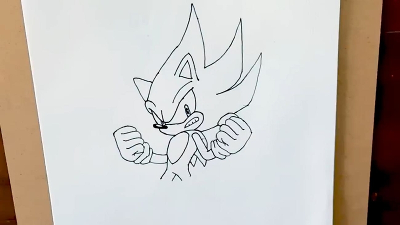 소닉 오른팔 그리기