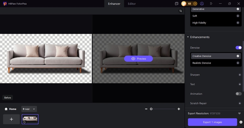 preview enhanced image